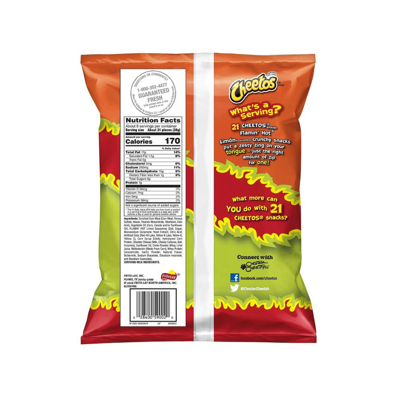 Cheetos Flamin' Hot Limon Crunchy 506gr Americanos Sabritas