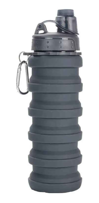 Termo cilindro plegable con tapa deportiva reutilizable