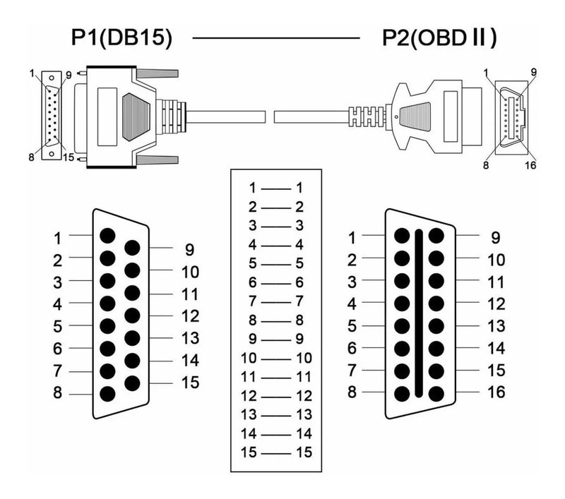 Cable Adaptador de OBD2 a OBD2