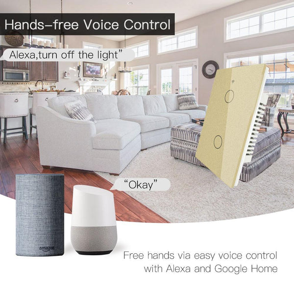 Apagador inteligente touch 1 contactos compatible con Alexa y Google home